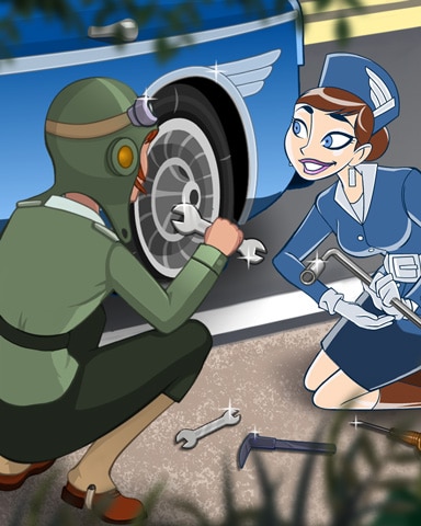 Tire Change Badge - Jet Set Solitaire