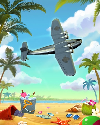 Pogo World Class Solitaire HD Beach Flyover Badge