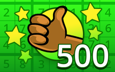 Pogo Daily Sudoku No Mistake 500 Badge