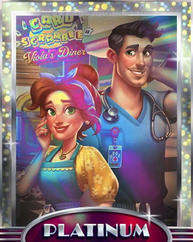 Card Scramble Blushing Viola and Will Platinum Badge