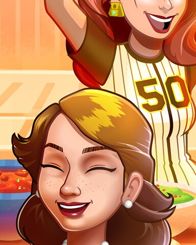 Bejeweled Stars Sports Tailgate Party N2 Badge