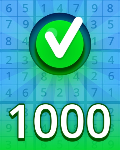 Pogo Daily Sudoku Easy 1000 Badge