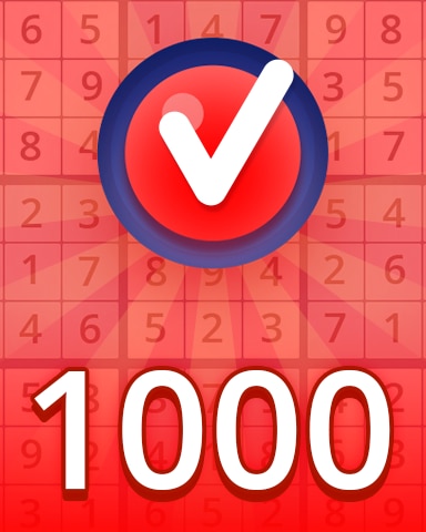 Pogo Daily Sudoku Hard 1000 Badge