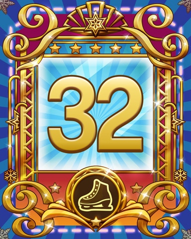 Pogo on Ice 32 Badge - Mahjong Safari HD