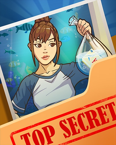 Tile in Goldfish Bag Top Secret Badge