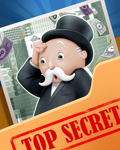 Shocked Mr. Monopoly Top Secret Badge