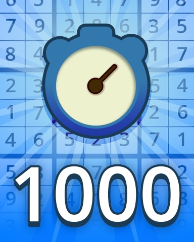 Pogo Daily Sudoku Fast Beginner 1000 Badge
