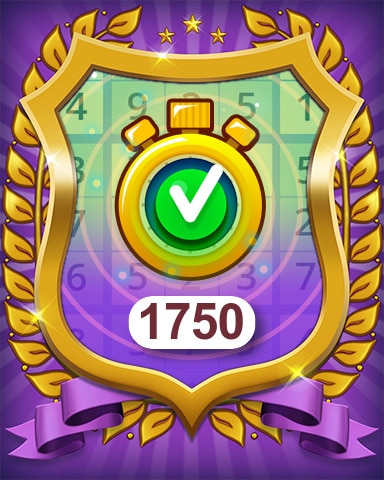 Pogo Daily Sudoku Time Challenge Easy 1750 Badge