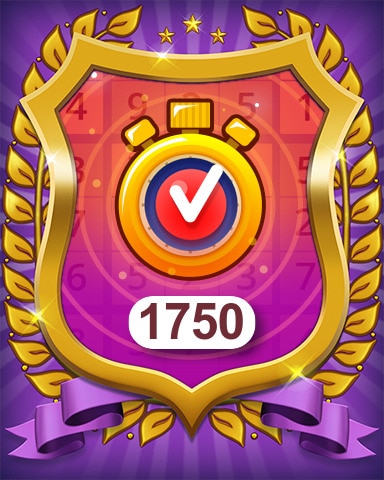 Pogo Daily Sudoku Time Challenge Hard 1750 Badge