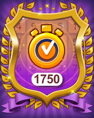 Pogo Daily Sudoku Time Challenge Medium 1750 Badge