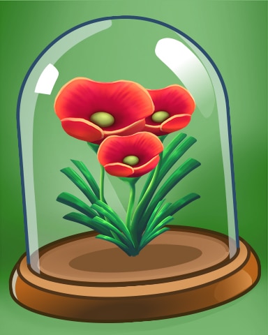 Garden Blast Triple Red Flowers Badge