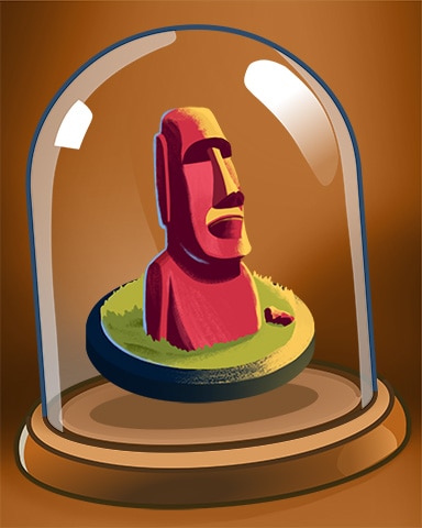 Easter Island Moai Badge - Jet Set Solitaire