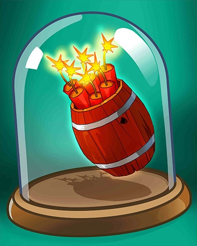 Explosive Barrel Badge - Pogo Slots