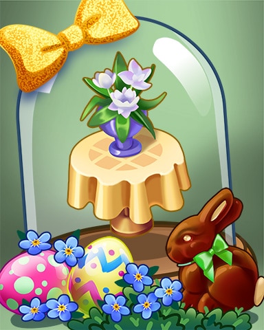 White Flowers Centerpiece Badge - Solitaire Home Story