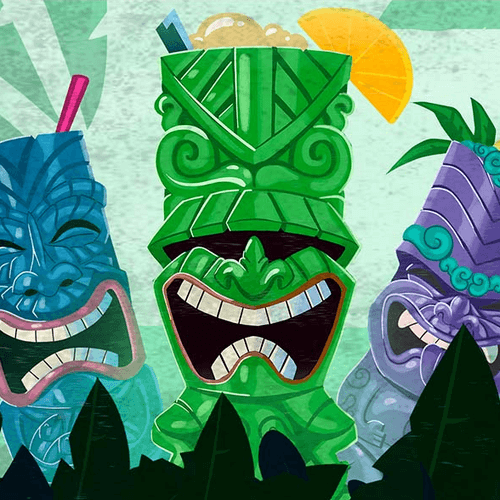 Tiki Mugs Badge Collection