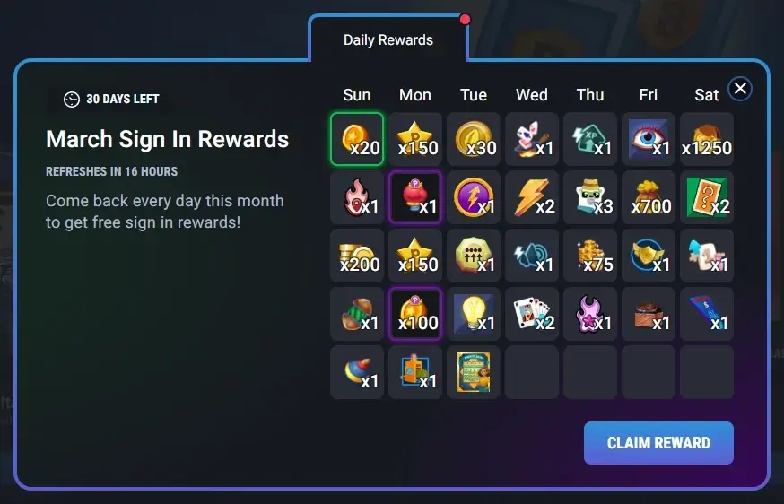 Free Sign In Rewards for March 2026