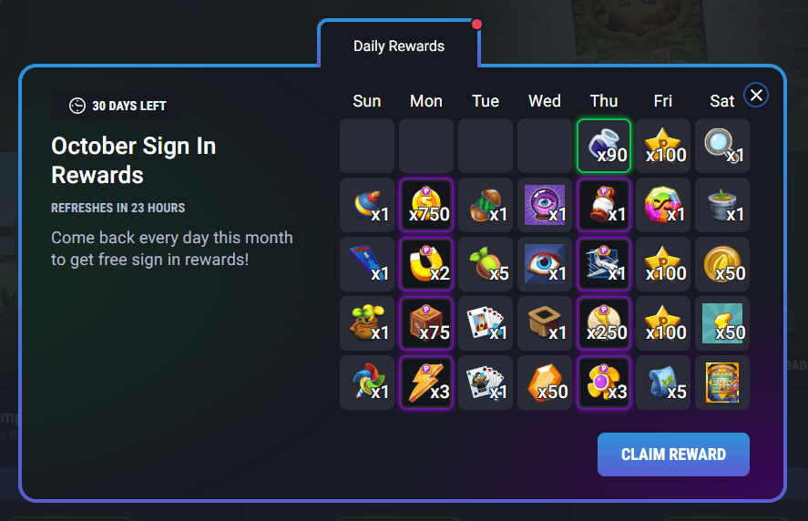 Free Sign In Rewards for October 2026