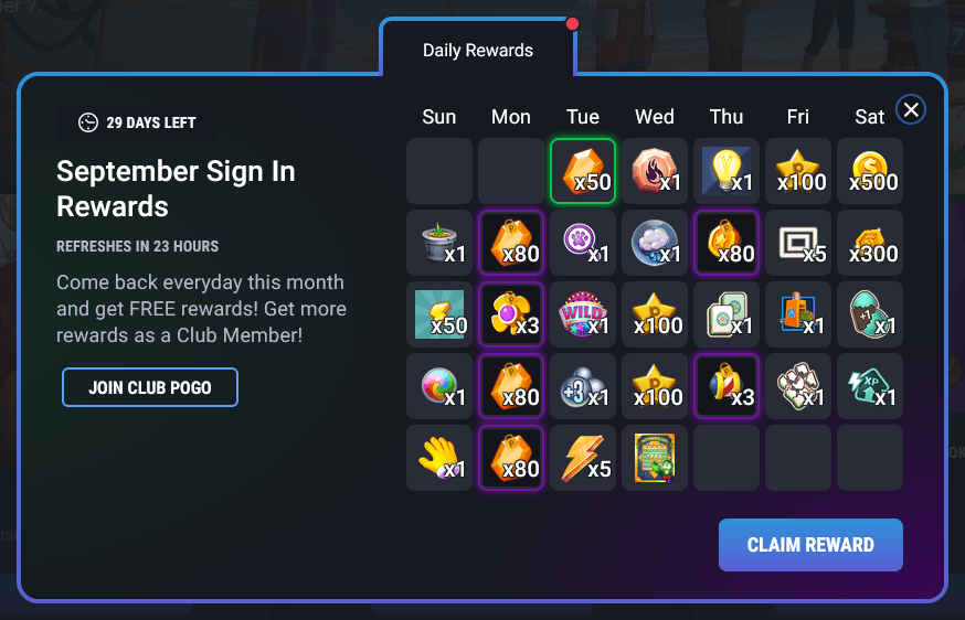 Free Sign In Rewards for September 2026